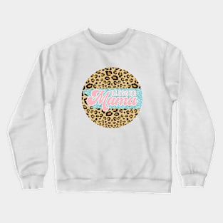 Blessed Mama Cheetah Print Design Crewneck Sweatshirt